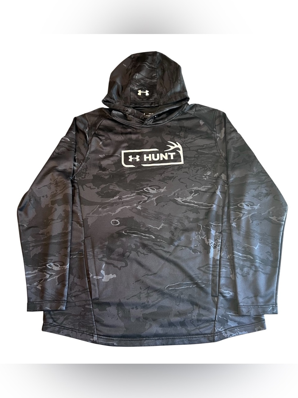Under Armour "Hunt" Hoodie - Mens XXL Dark Camo Pullover Logo Hunting Loose Fit - Picture 1 of 8